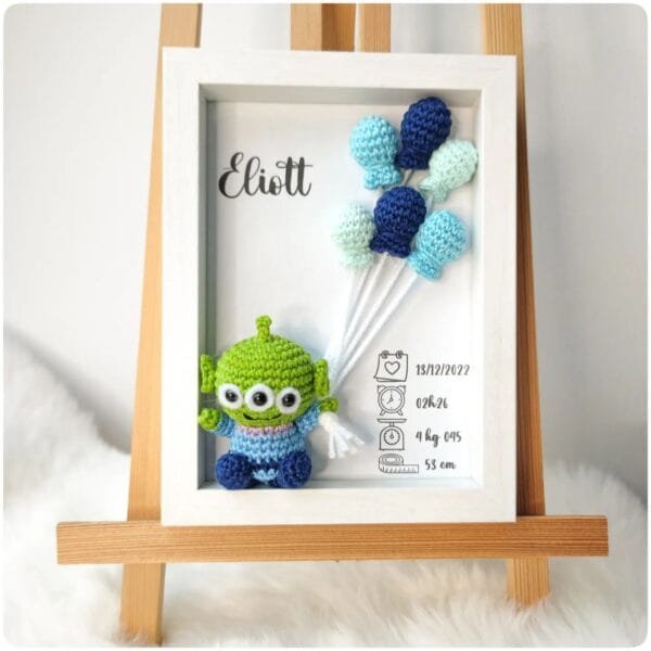 Cadre de naissance en crochet, alien toy story